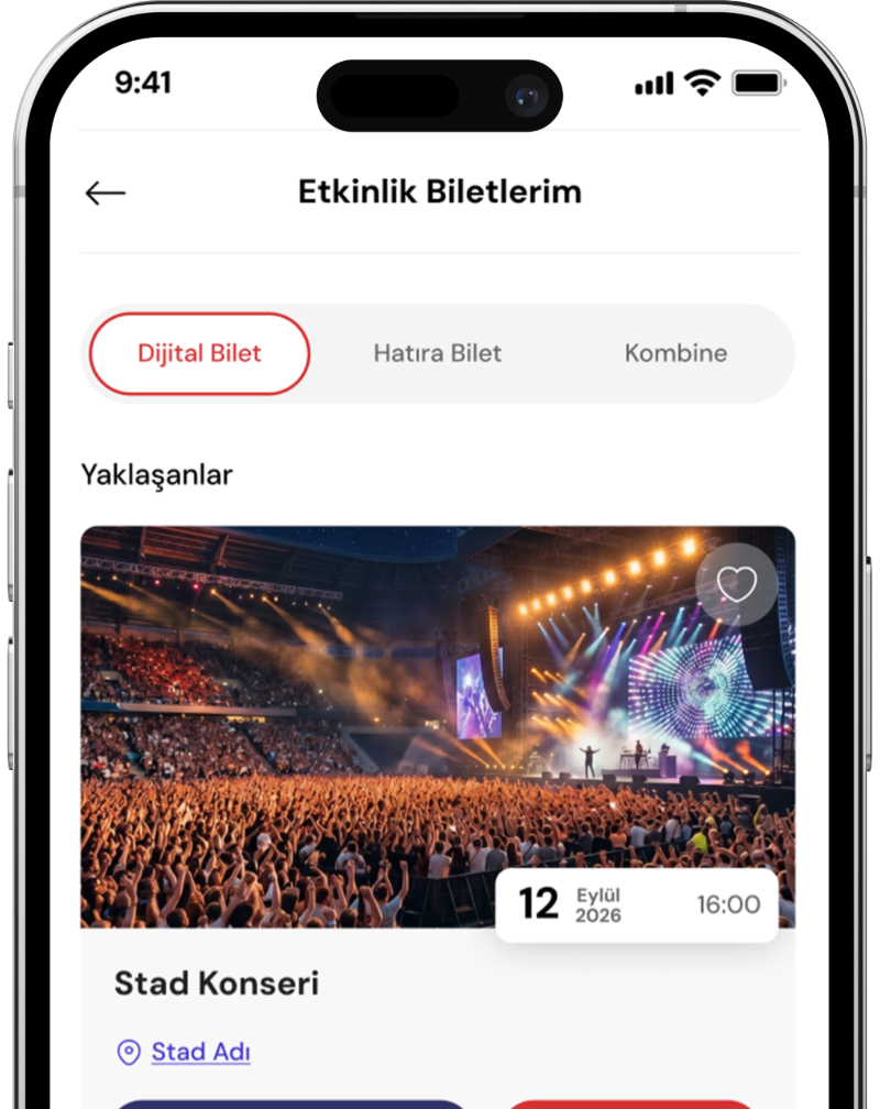 Etkinlik Biletlerim ekranı